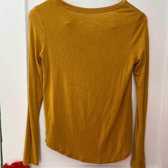 AEROPOSTALE | SERIOUSLY SOFT | MUSTARD YELLOW | LONG SLEEVE TOP | SIZE X-SMALL - Picture 2 of 3